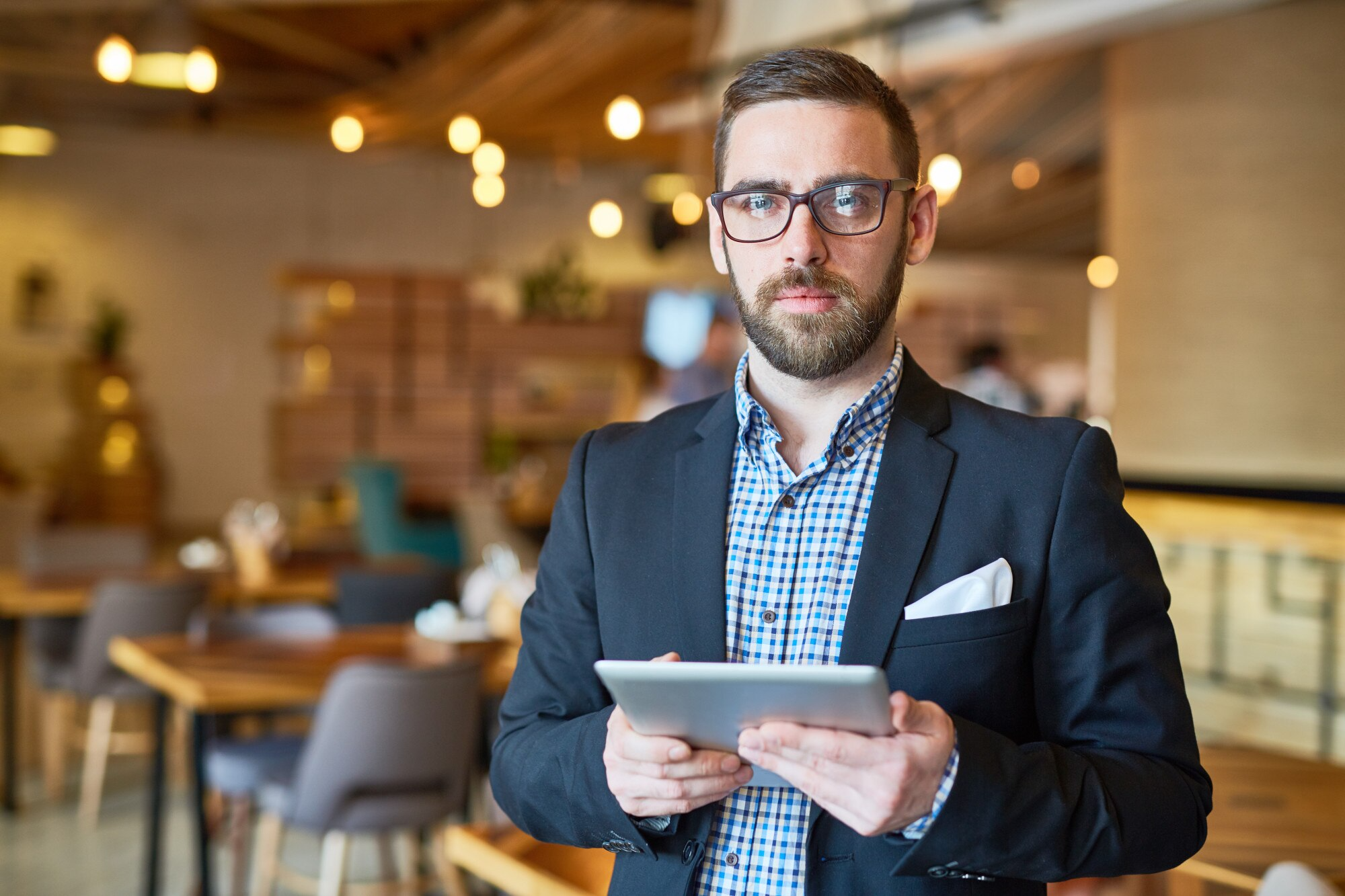 Business professional with tablet